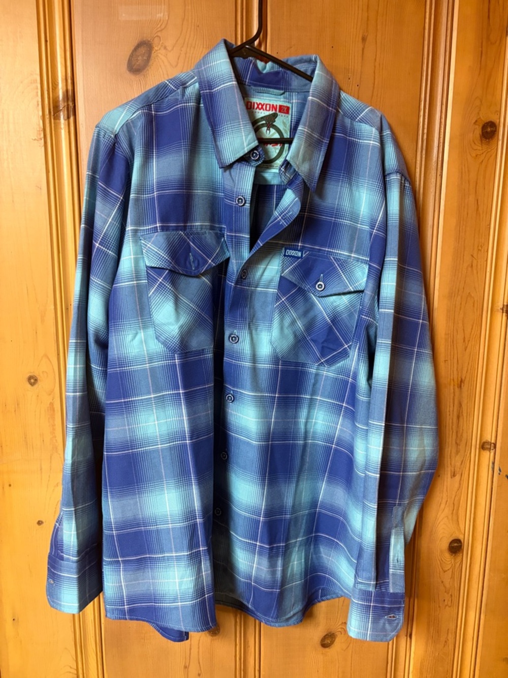 DIXXON XXl mctwist Blue Plaid Long-Sleeve Button Shirt